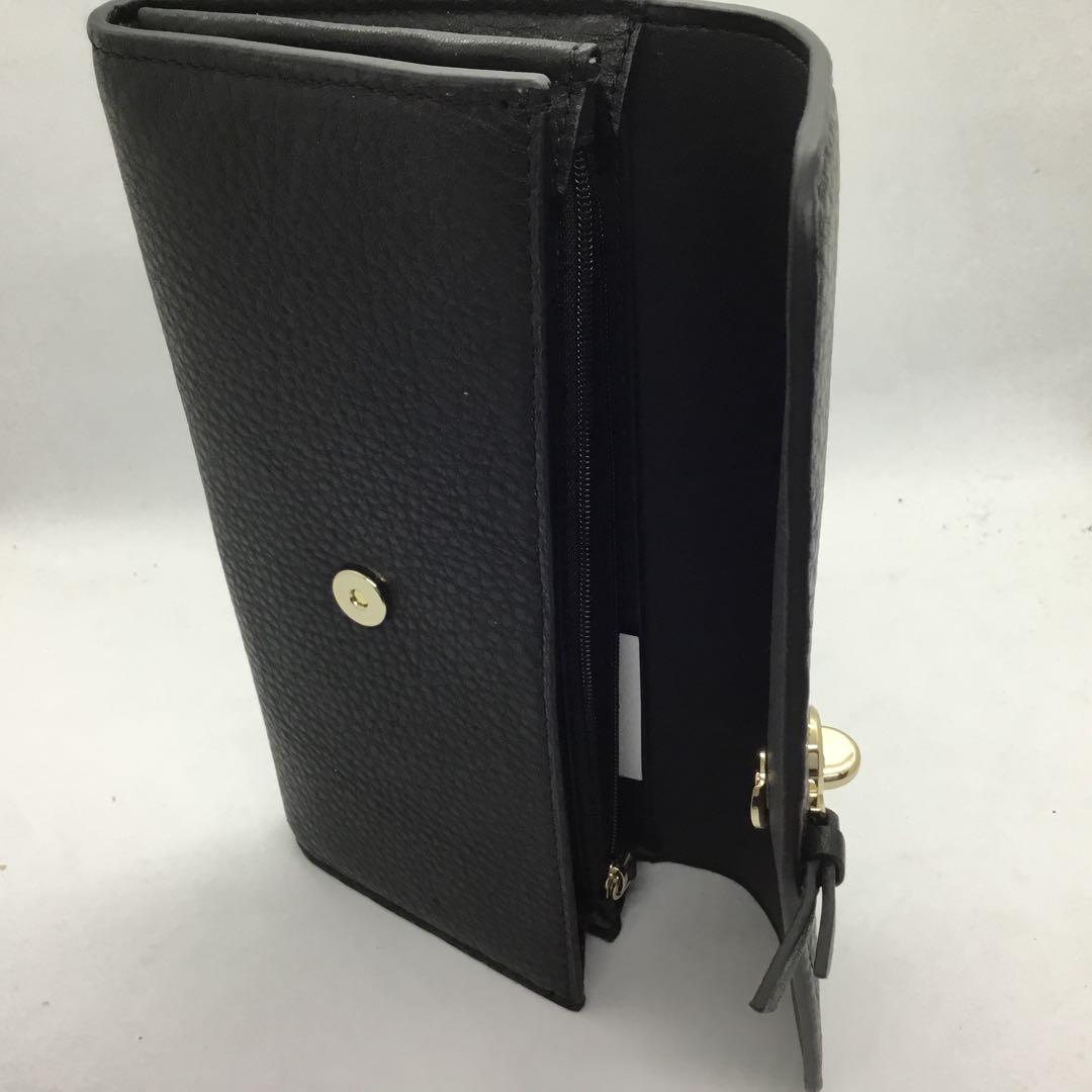 Kate Spade ケイトスペード　黒　フラップ　長財布