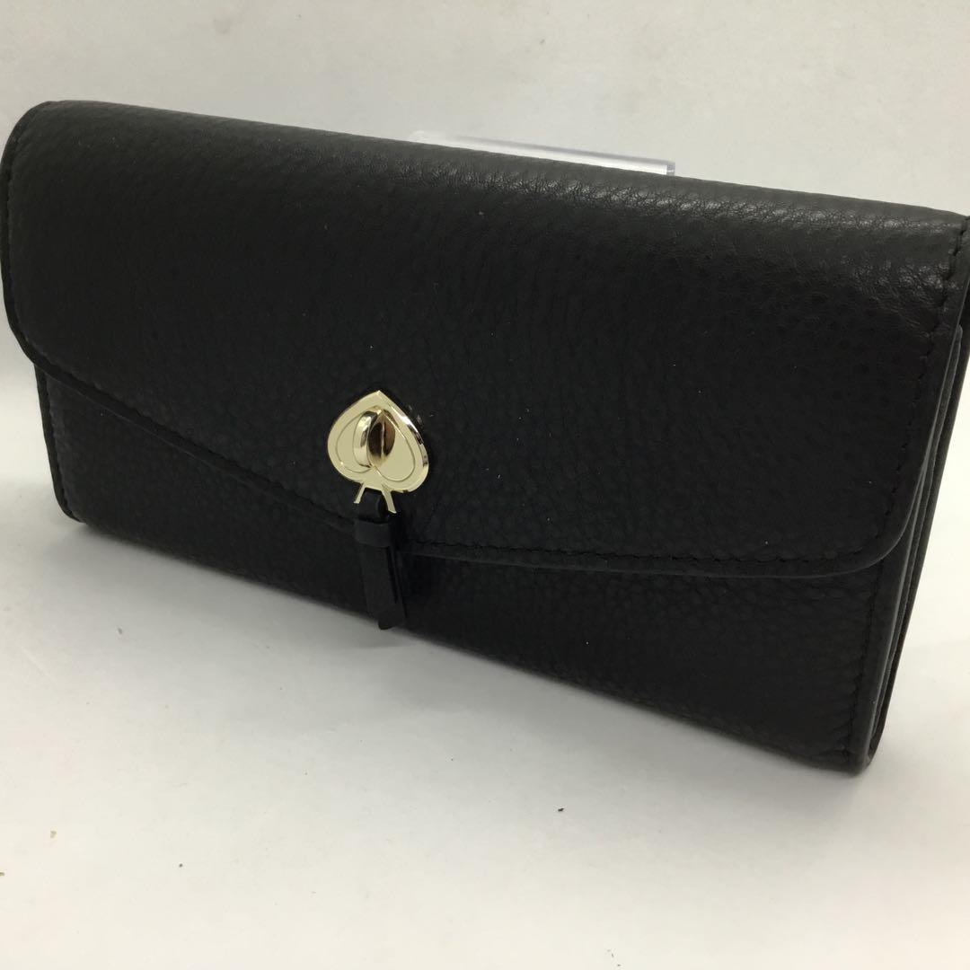 Kate Spade ケイトスペード　黒　フラップ　長財布