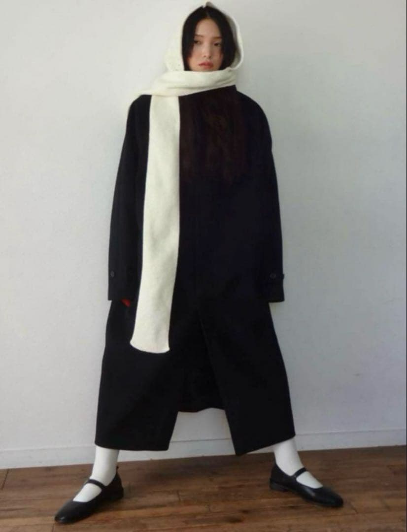 FEKETE フェケテ オーバーフィットロングステンカラーコート　ブラック L