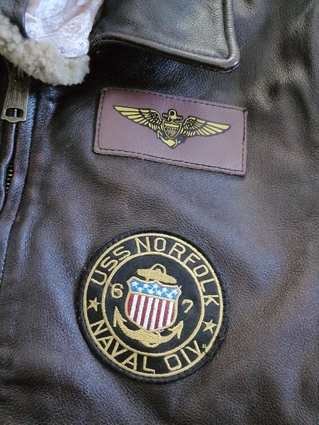 新品 GABRIEL 襟ムートン ワッペン付 レザー G-1フライトジャケットL