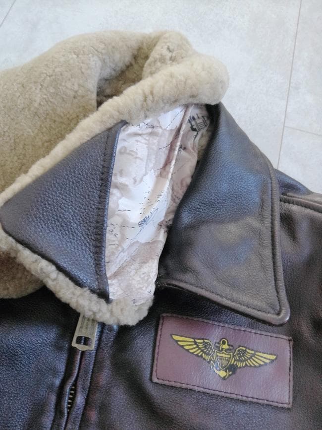 新品 GABRIEL 襟ムートン ワッペン付 レザー G-1フライトジャケットL