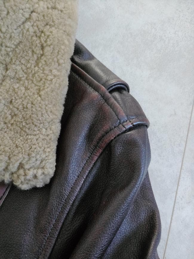 新品 GABRIEL 襟ムートン ワッペン付 レザー G-1フライトジャケットL