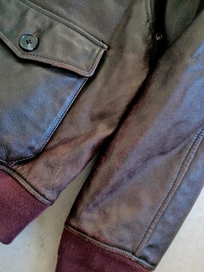 新品 GABRIEL 襟ムートン ワッペン付 レザー G-1フライトジャケットL