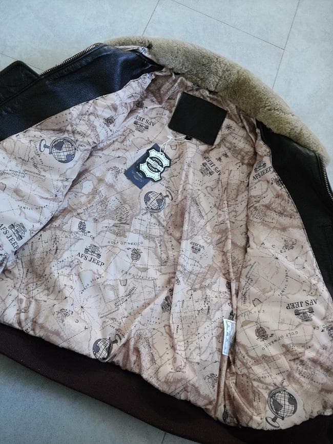 新品 GABRIEL 襟ムートン ワッペン付 レザー G-1フライトジャケットL