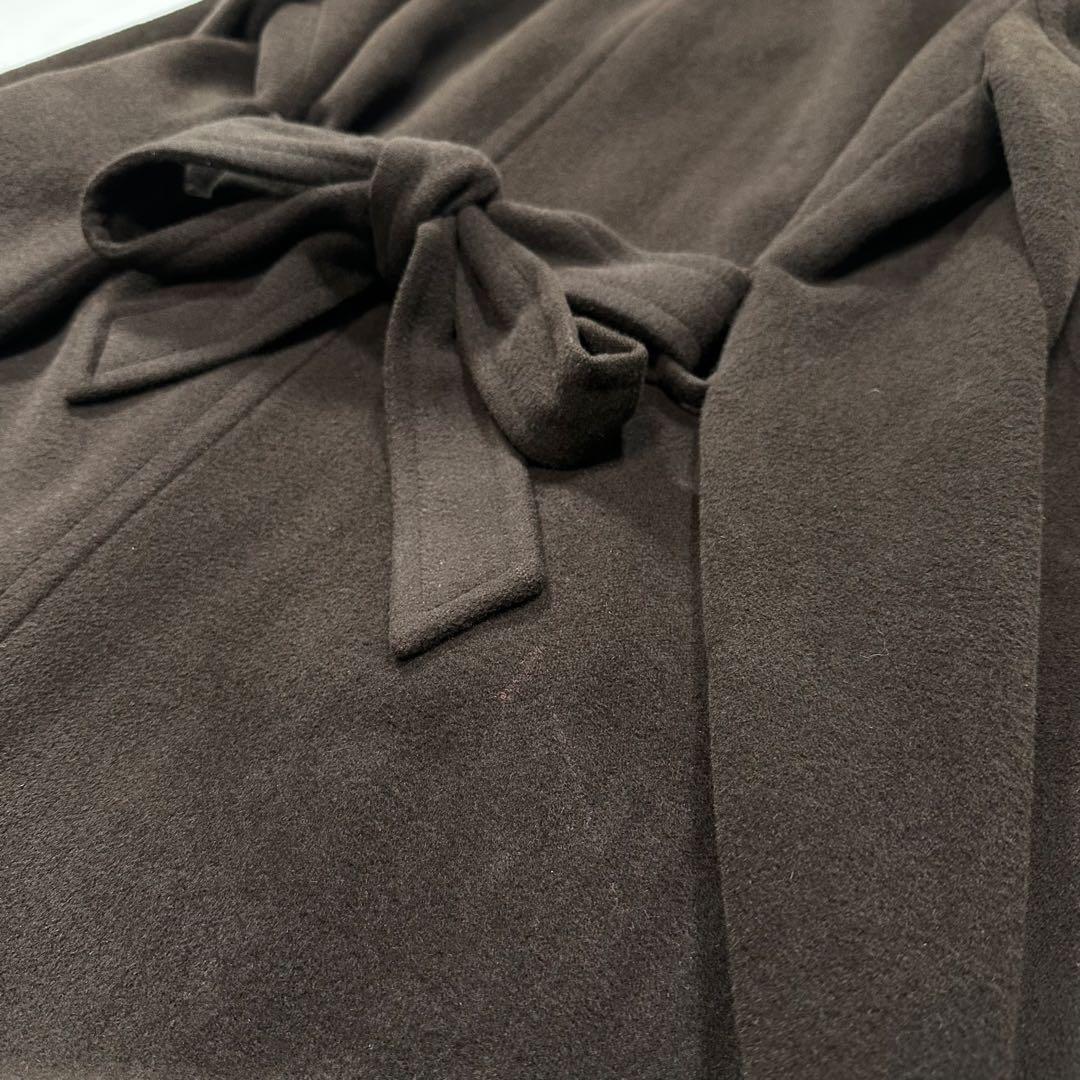 L相当 着丈128cm◎ラルフローレン アンゴラ ロングコート ブラウン 11号