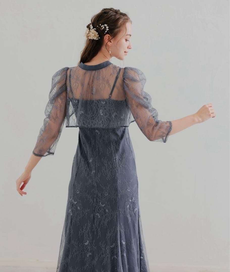 Dorry Doll　ドリードール　 ボレロレイヤーレースドレス　ブルー　L