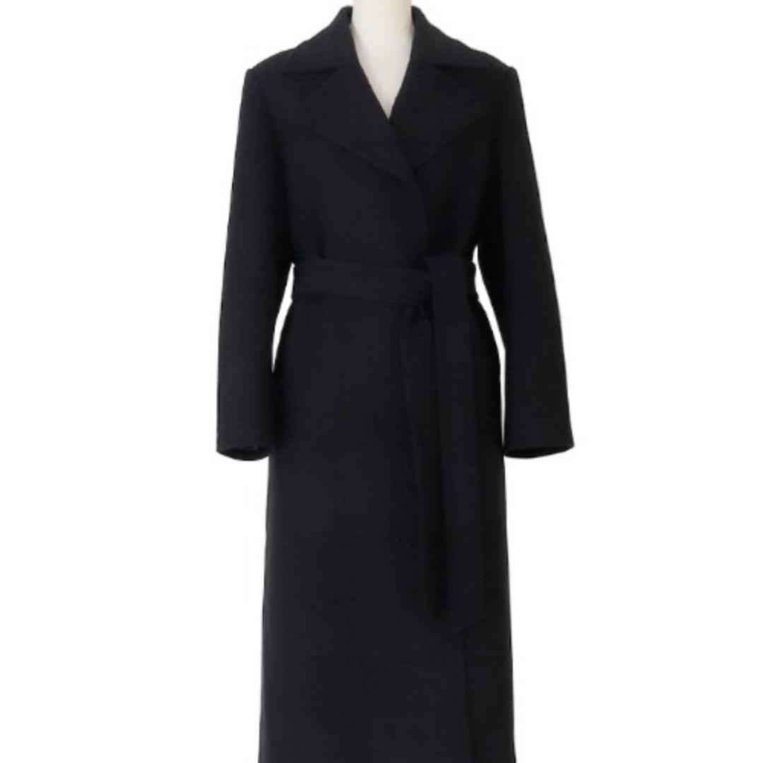 未使用:AMBIENTメルトンウールラップコート ブラック