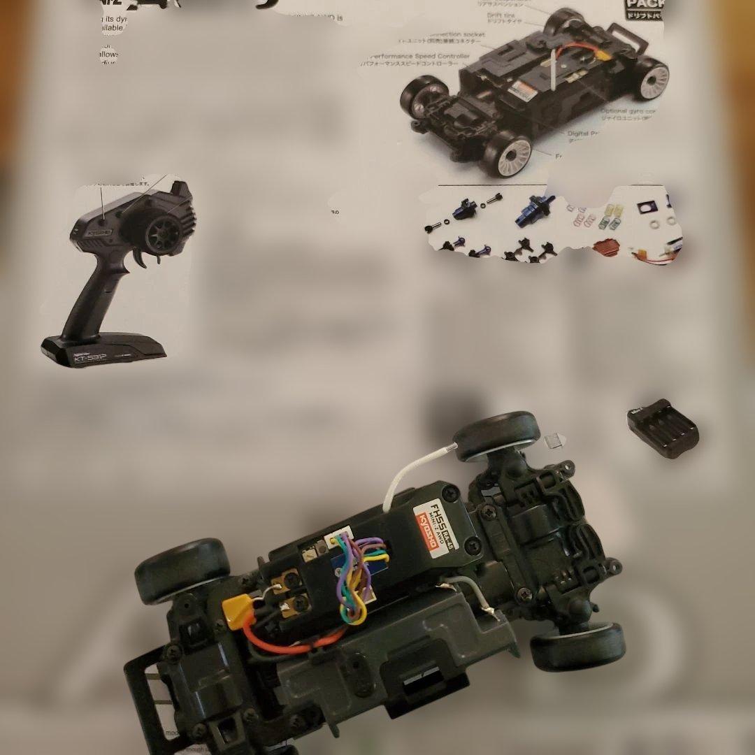 Mini-Z AWD NISSAN GTR ジャイロ　ドリフトタイヤ付