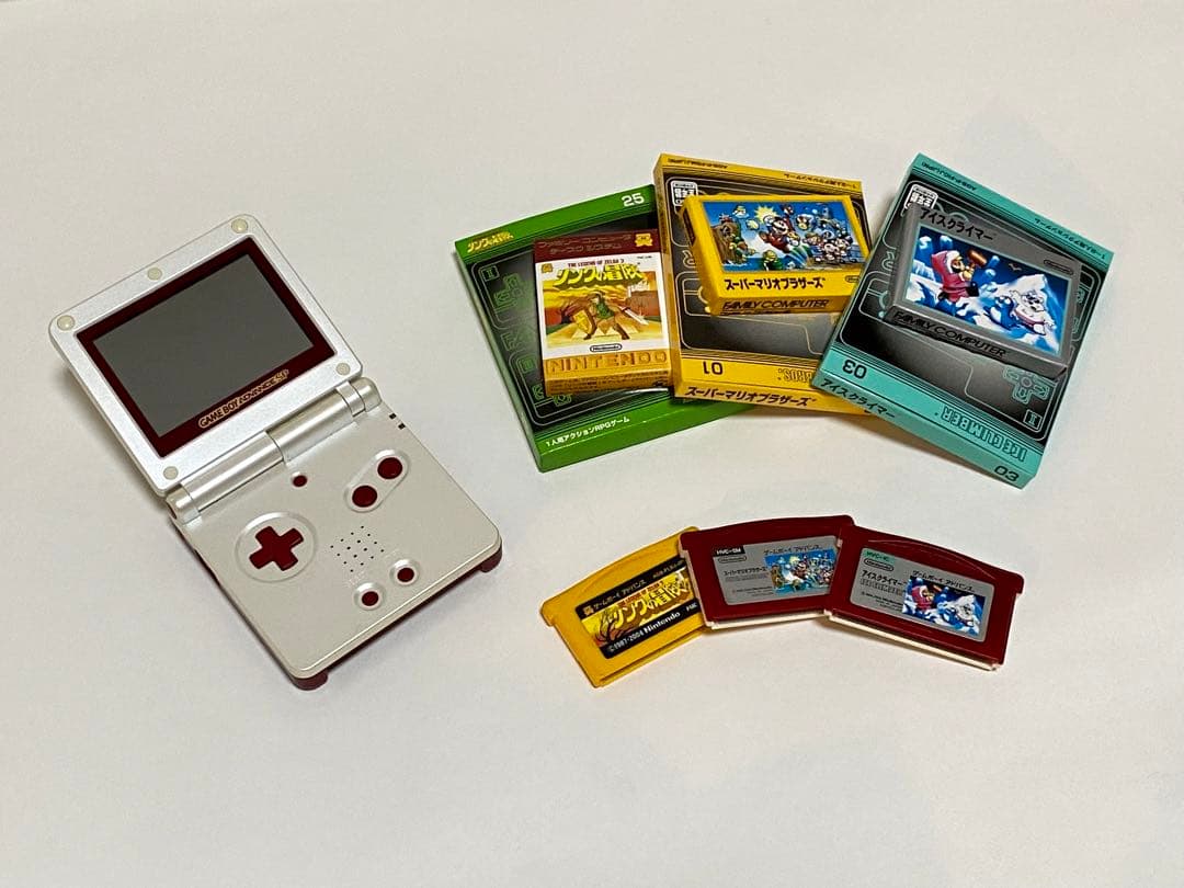 最終値下げ　ゲームボーイアドバンスSP ファミコンカラー ＋ ソフト3本
