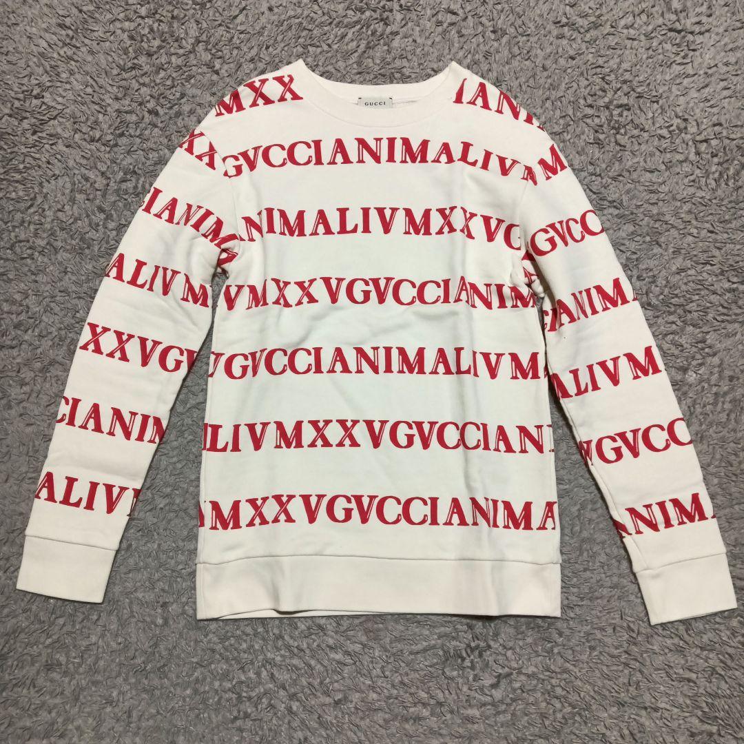 【美品】GUCCI トレーナー　スウエット　ロゴ　プリント　サイズ12