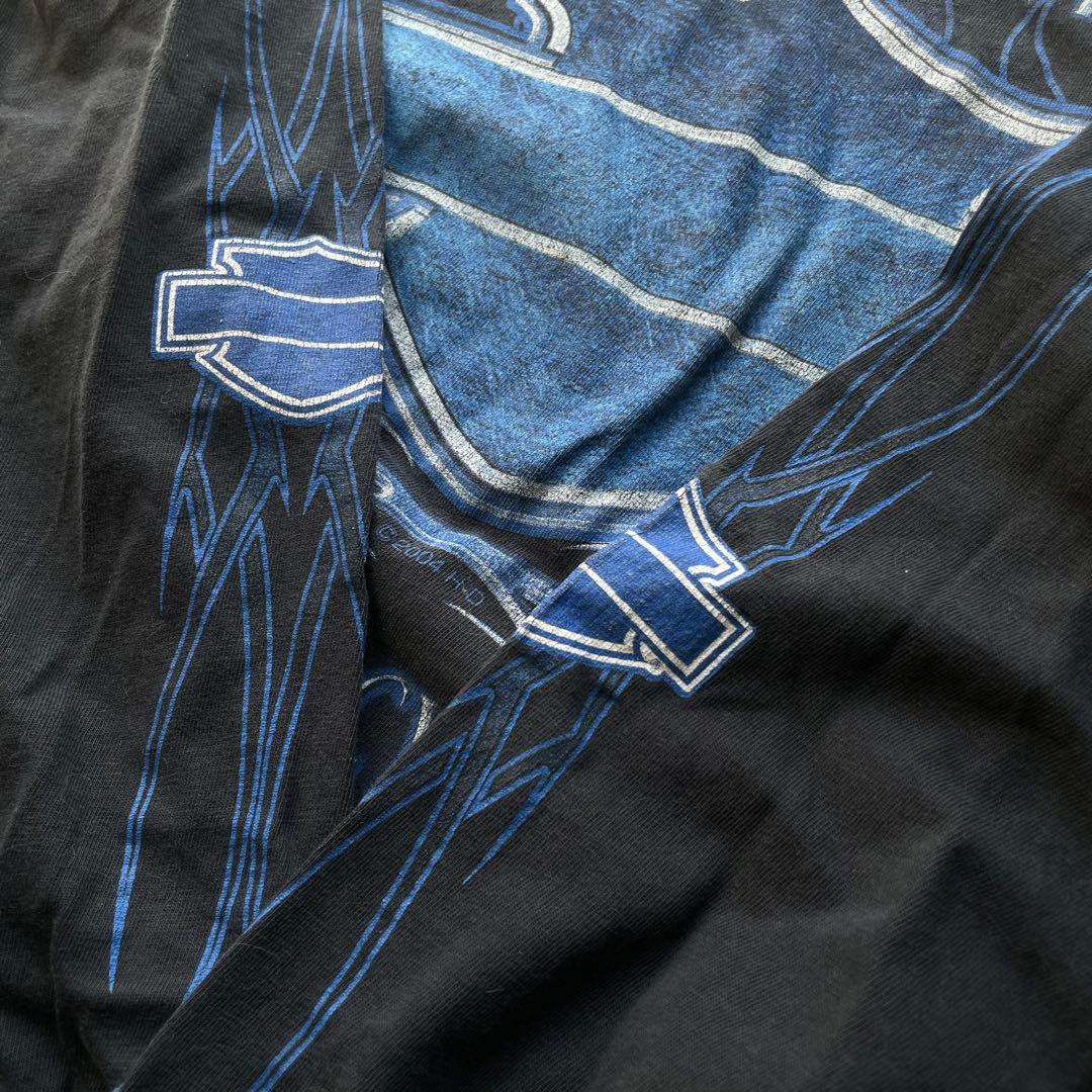 2000s ハーレーダビッドソン 袖フレイム プリント ロングTシャツ XL