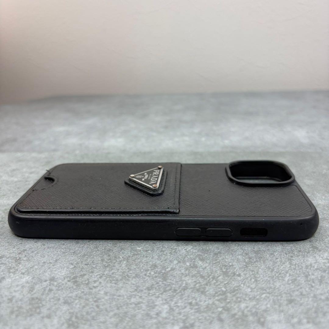箱付き プラダ iPhone14 スマホケース カバー サフィアーノ 三角ロゴ