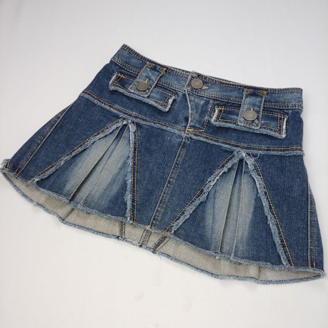 バーバリーブルーレーベル ボックスプリーツ テニムミニスカート