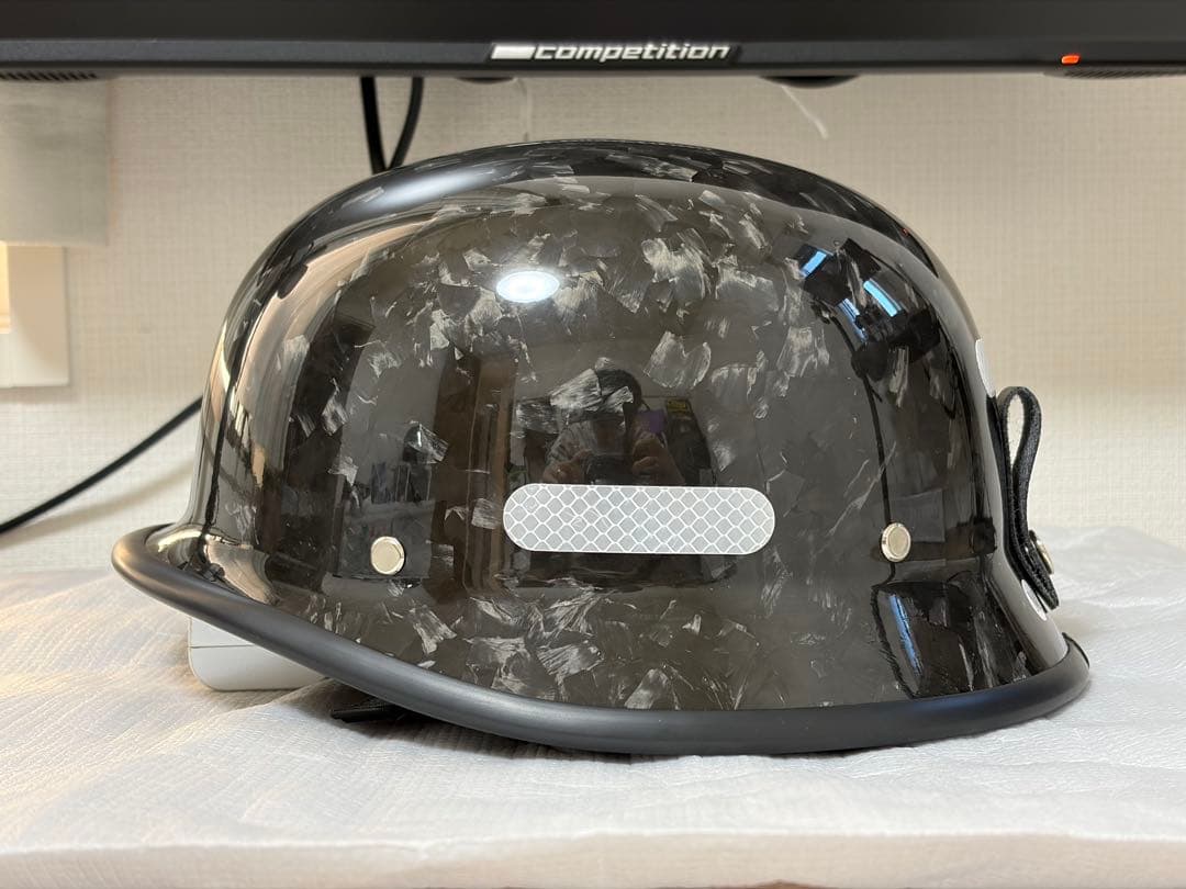 【フォージドカーボン】 ナチヘル 半ヘル 【新品】 スタント ヘルメット