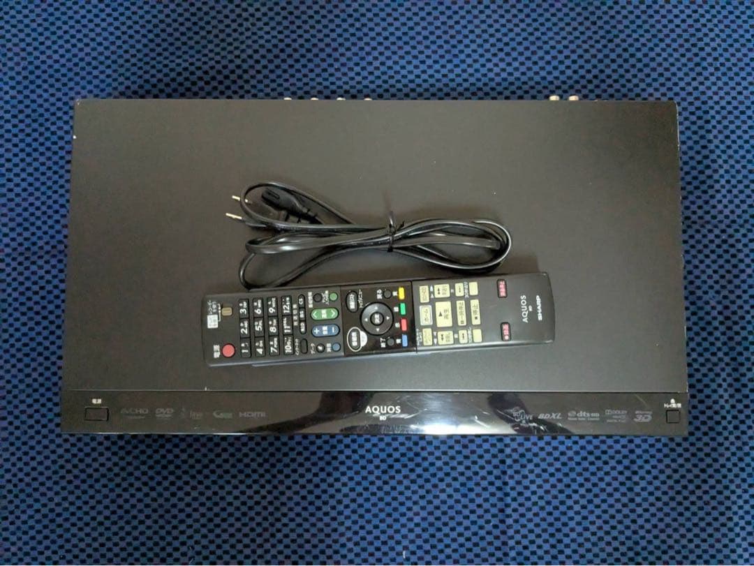 SHARP ブルーレイレコーダー リモコン付き 2TB