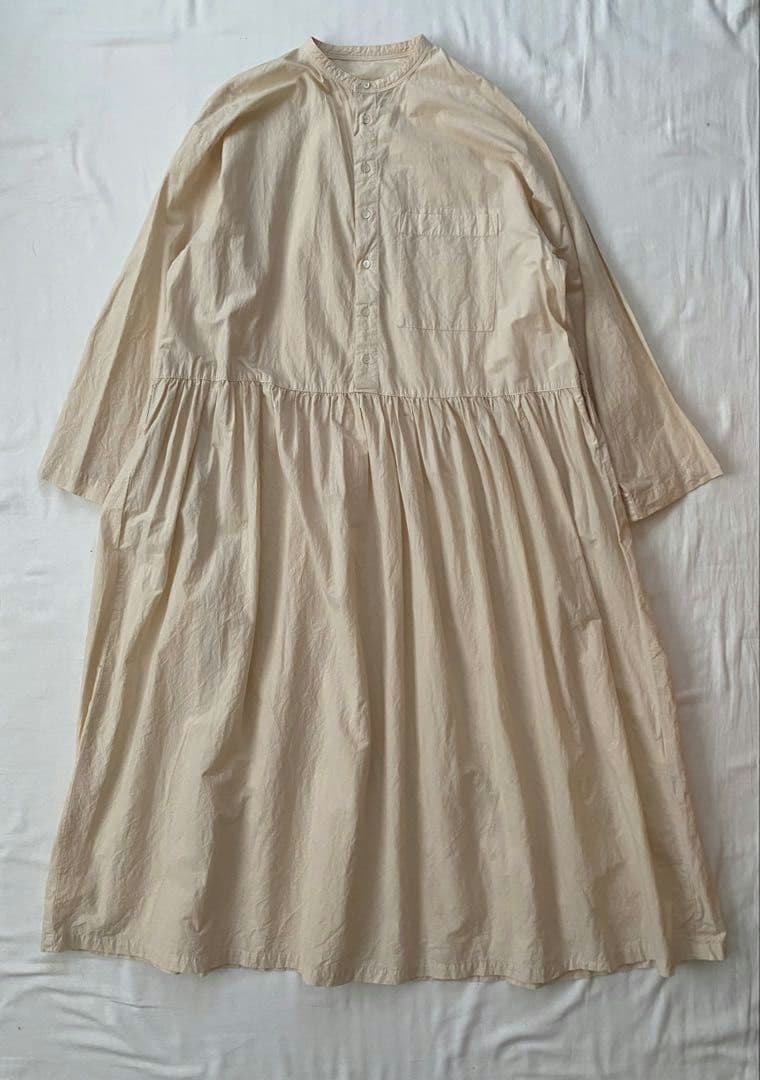 美品nestRobeネストローブ コットンラミー切り替えシャツワンピース