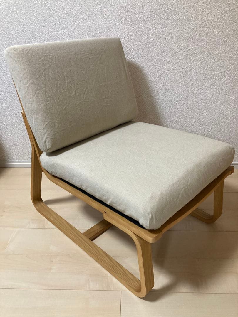 無印良品　リビングでもダイニングでもつかえるソファチェア・オーク材