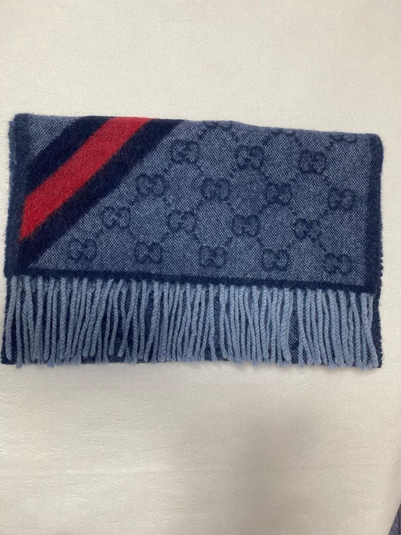 GUCCI マフラー ネイビー