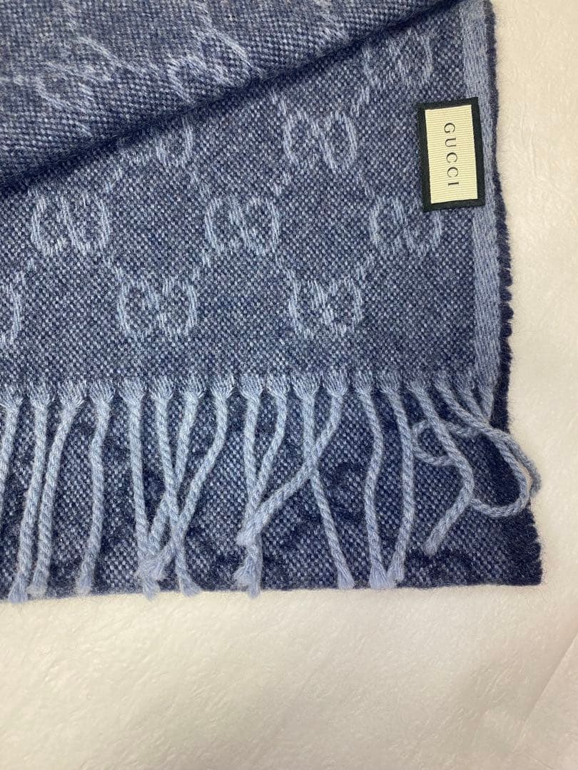 GUCCI マフラー ネイビー