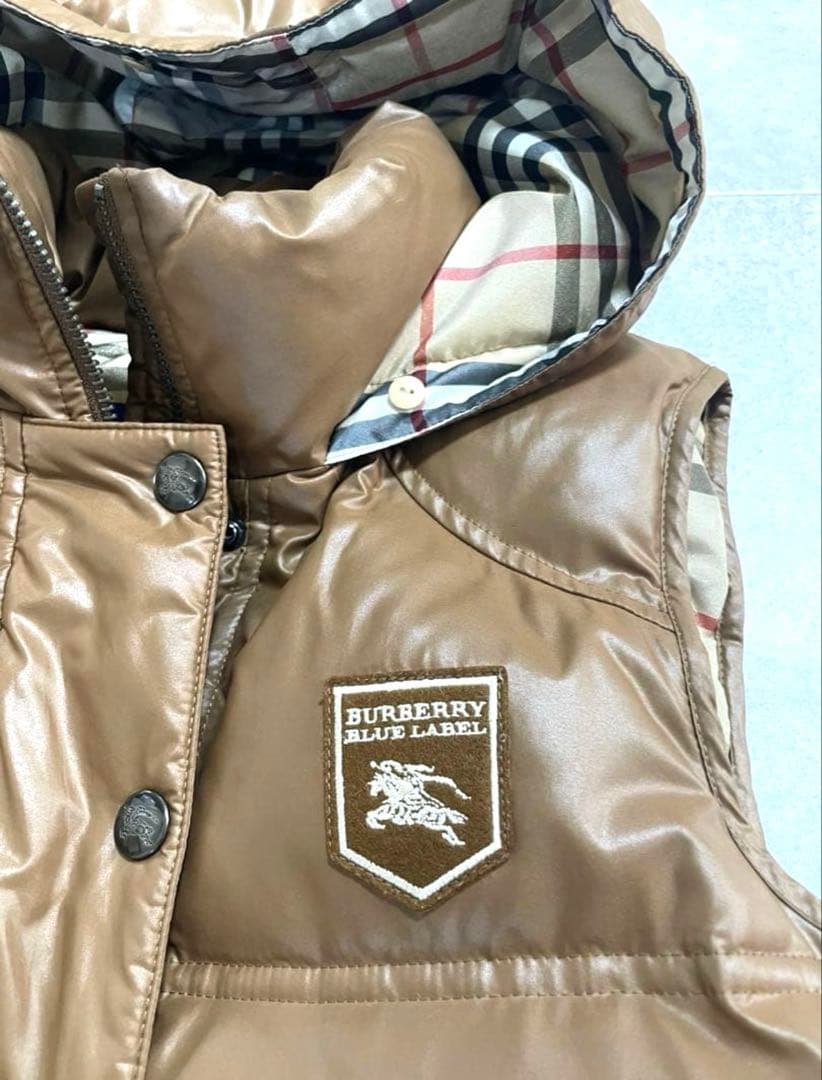 値下げ！美品Burberryブルーレーベル ダウンベスト　キャメル　38