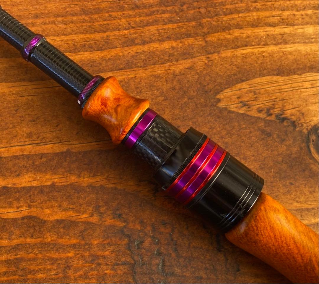 軽量　カーボンロッド　トラウトロッド　テレスコロッド　ウッドグリップ　スピニング