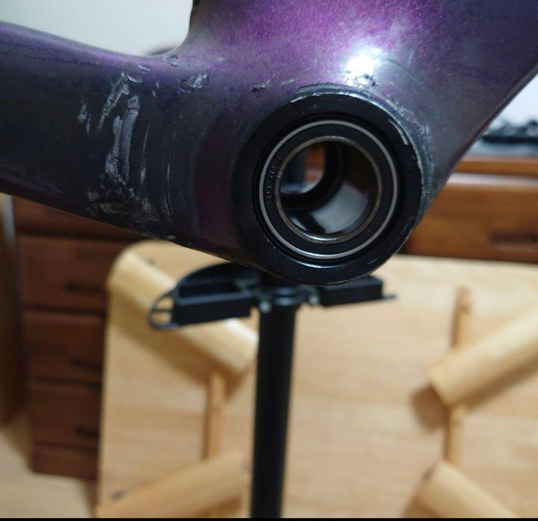 フールーカーボンロードバイクフレーム ブラック/イエロー