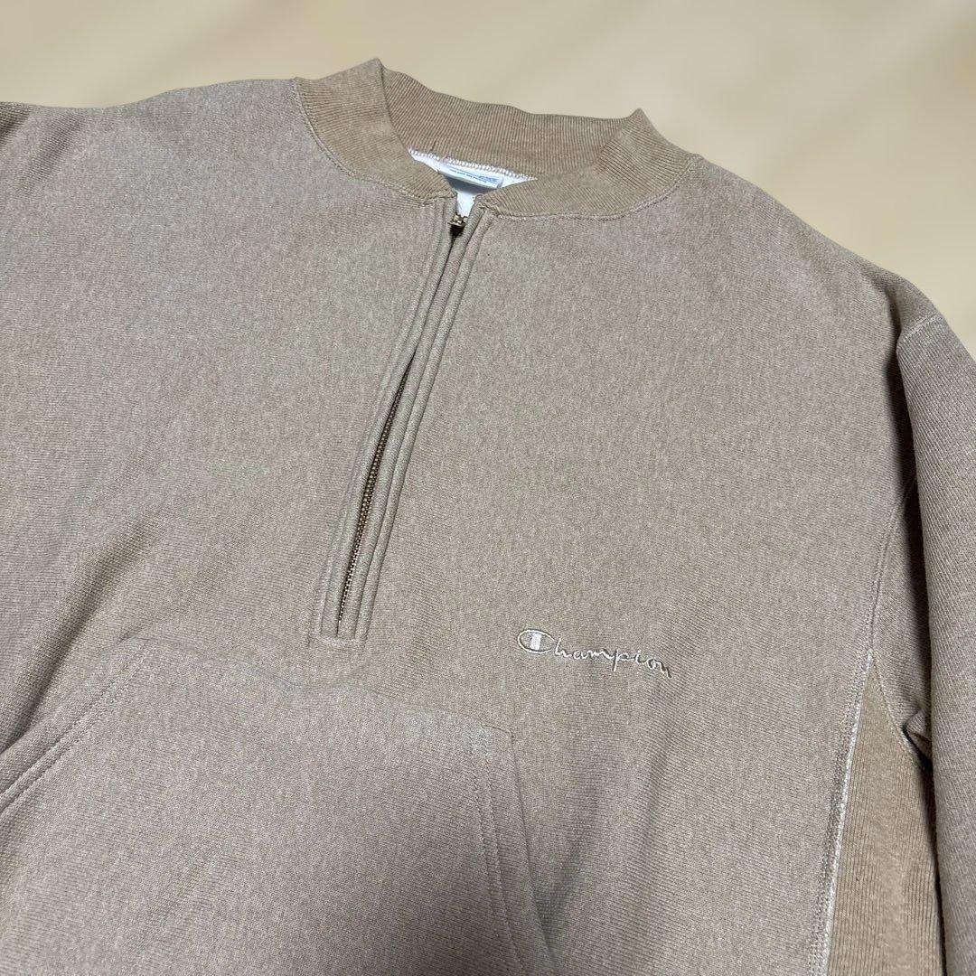 FRAMeWORK 別注championハーフジップリバースウィーブ ベージュ