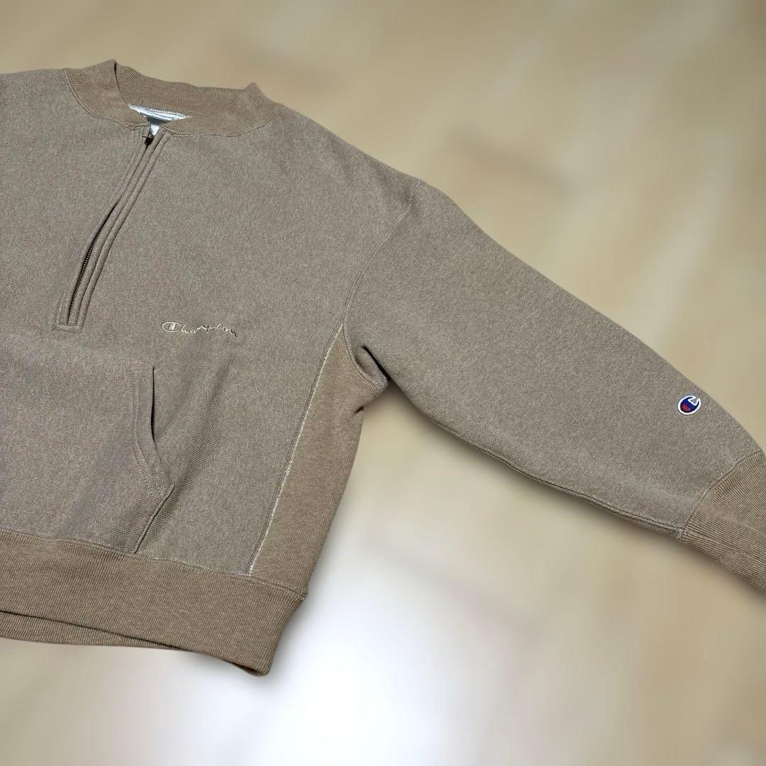 FRAMeWORK 別注championハーフジップリバースウィーブ ベージュ