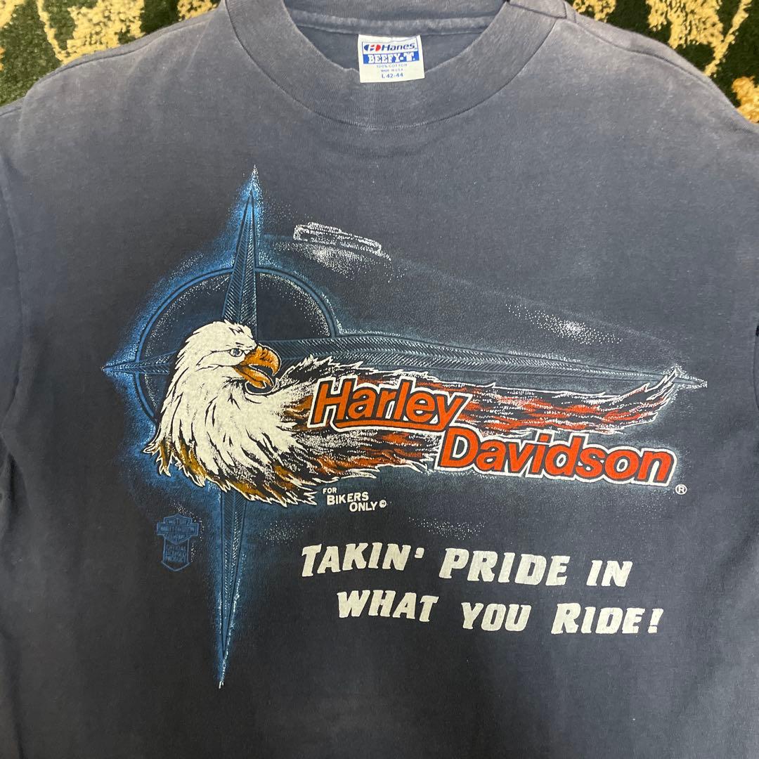 US製　Harley Davidson イーグルデザイン Tシャツ L