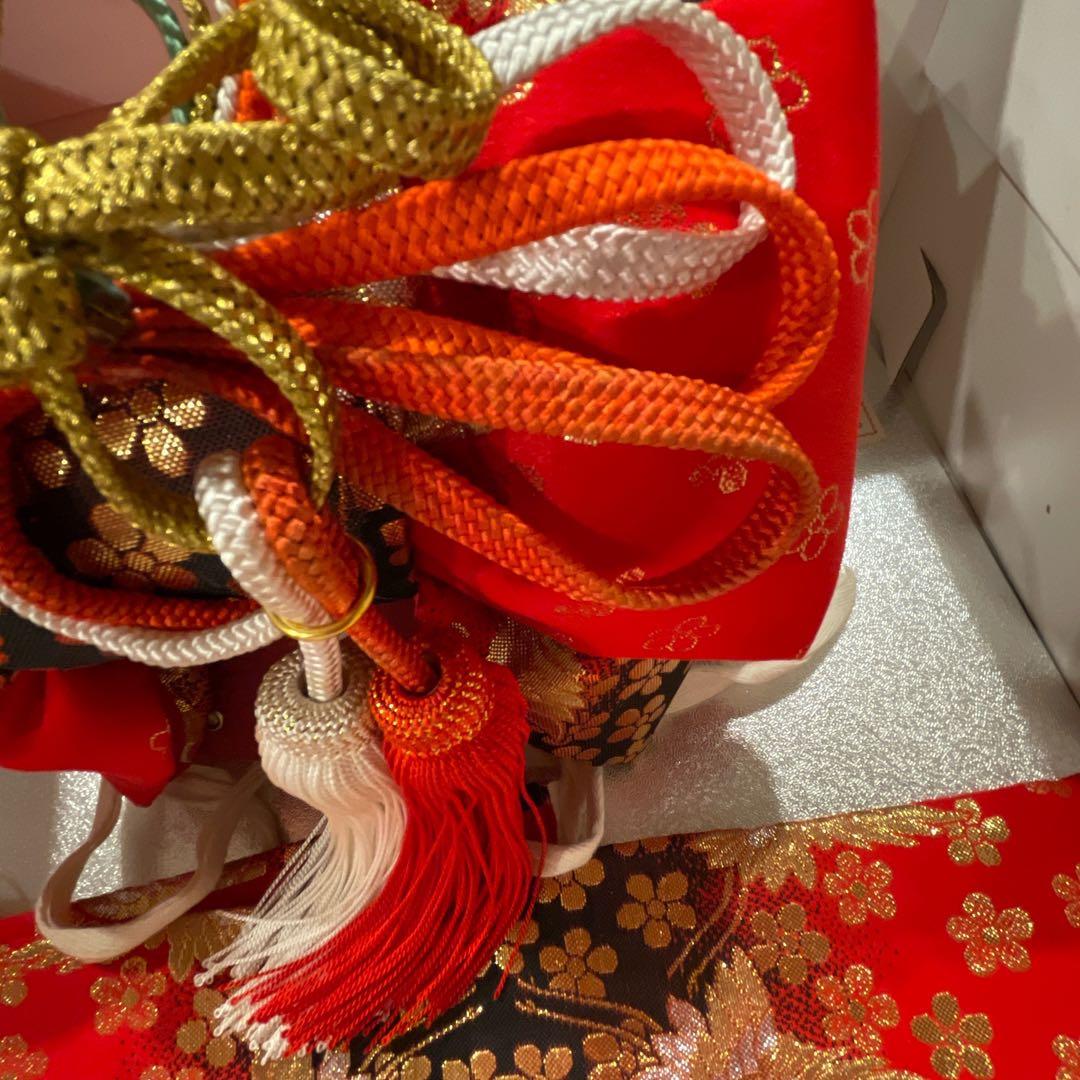 七五三　3帯　草履　バッグ　セット　赤　黒　花魁　おいらん