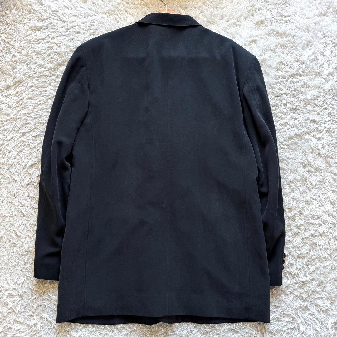 美品　パパス　テーラードジャケット　シルク100％　黒　ブラック　BLACK M