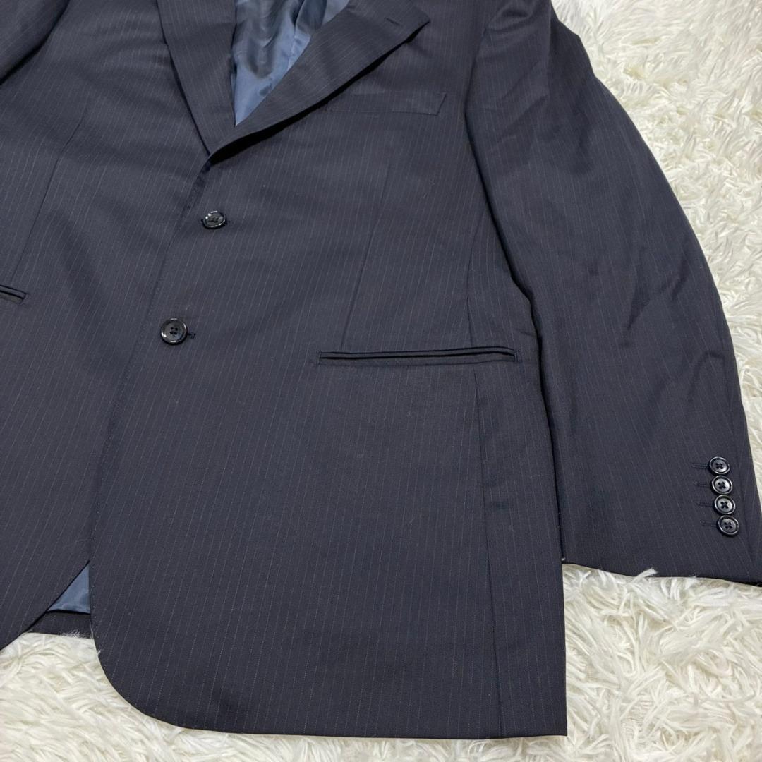 極美品 REGAL セットアップ テーラードジャケット ウール ストライプ 紺