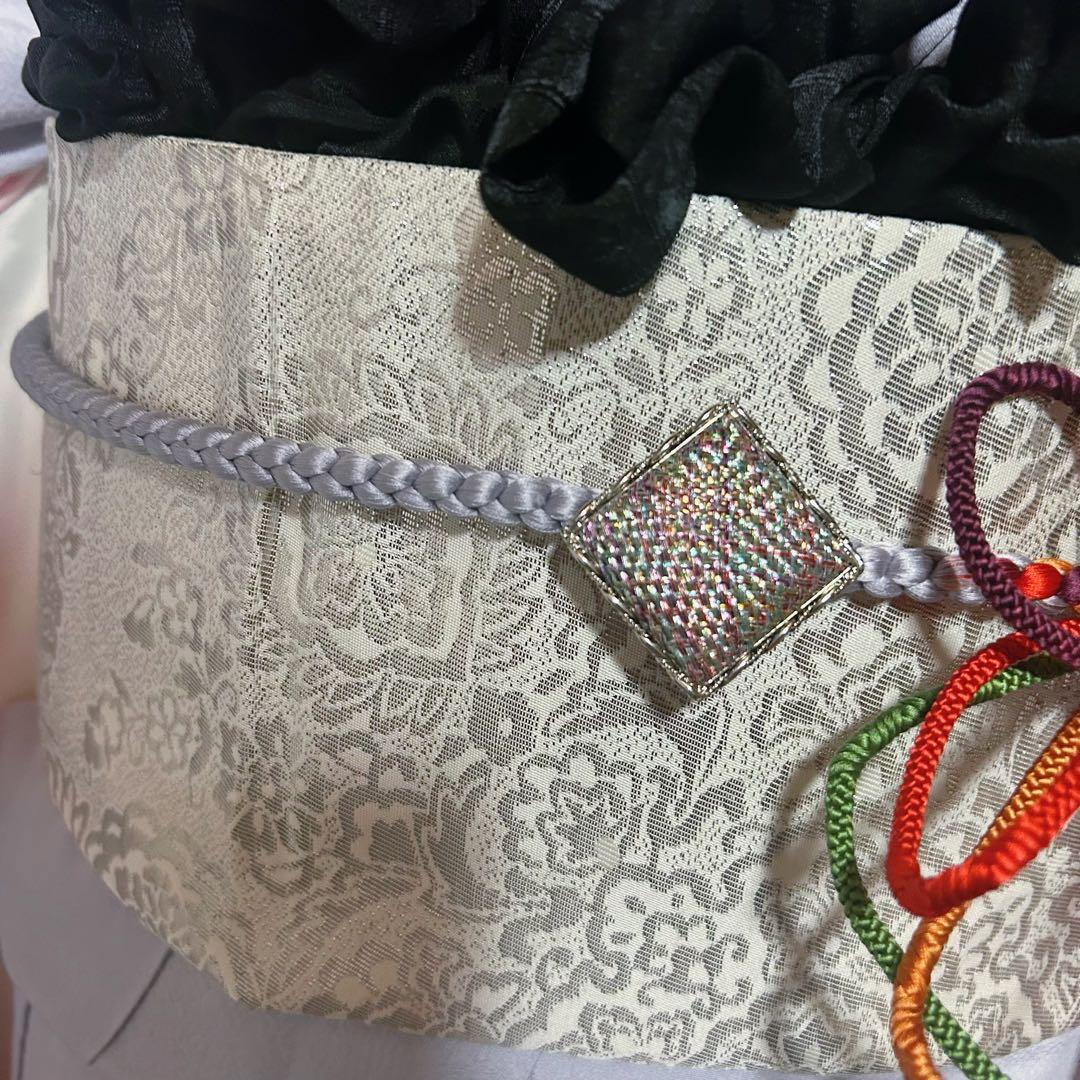 正絹　縮緬　友禅　振袖　フルセット　８点　可憐　モダン