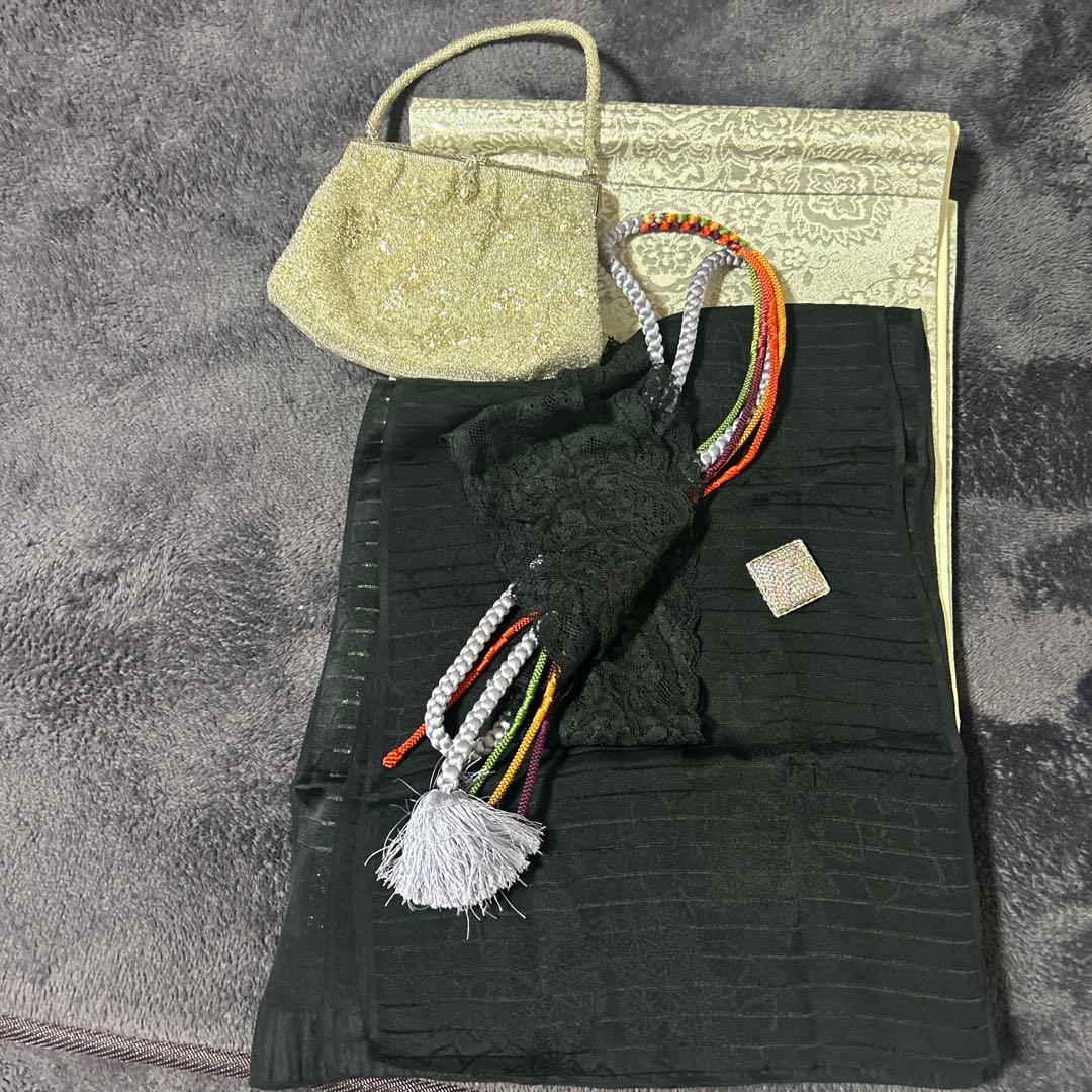 正絹　縮緬　友禅　振袖　フルセット　８点　可憐　モダン