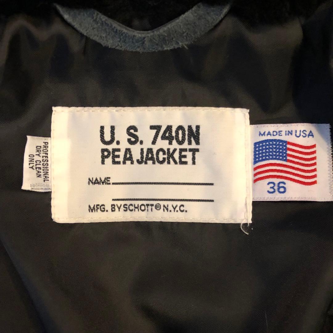 USA製Schott ムートン ピーコート　襟ファー　ショット 36 740N