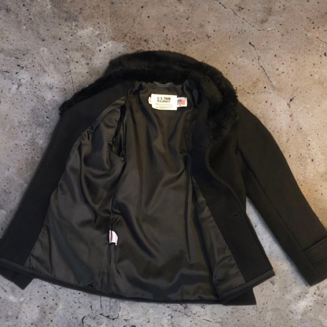 USA製Schott ムートン ピーコート　襟ファー　ショット 36 740N