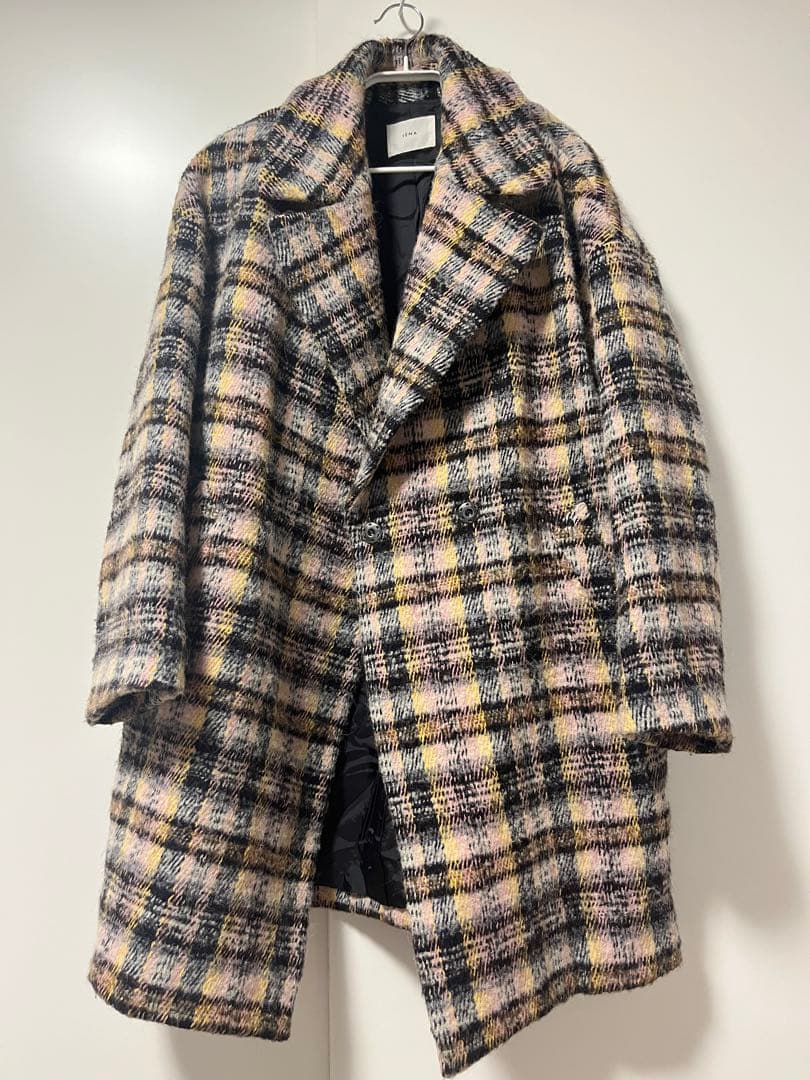 IÉNA チェック柄　シャギー　オーバーサイズコート　38