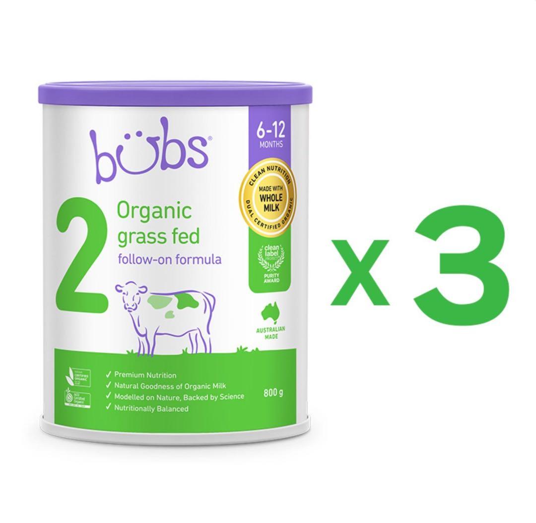 3缶Bubs バブズ オーガニック 粉ミルク ステップ2 FREMON出品