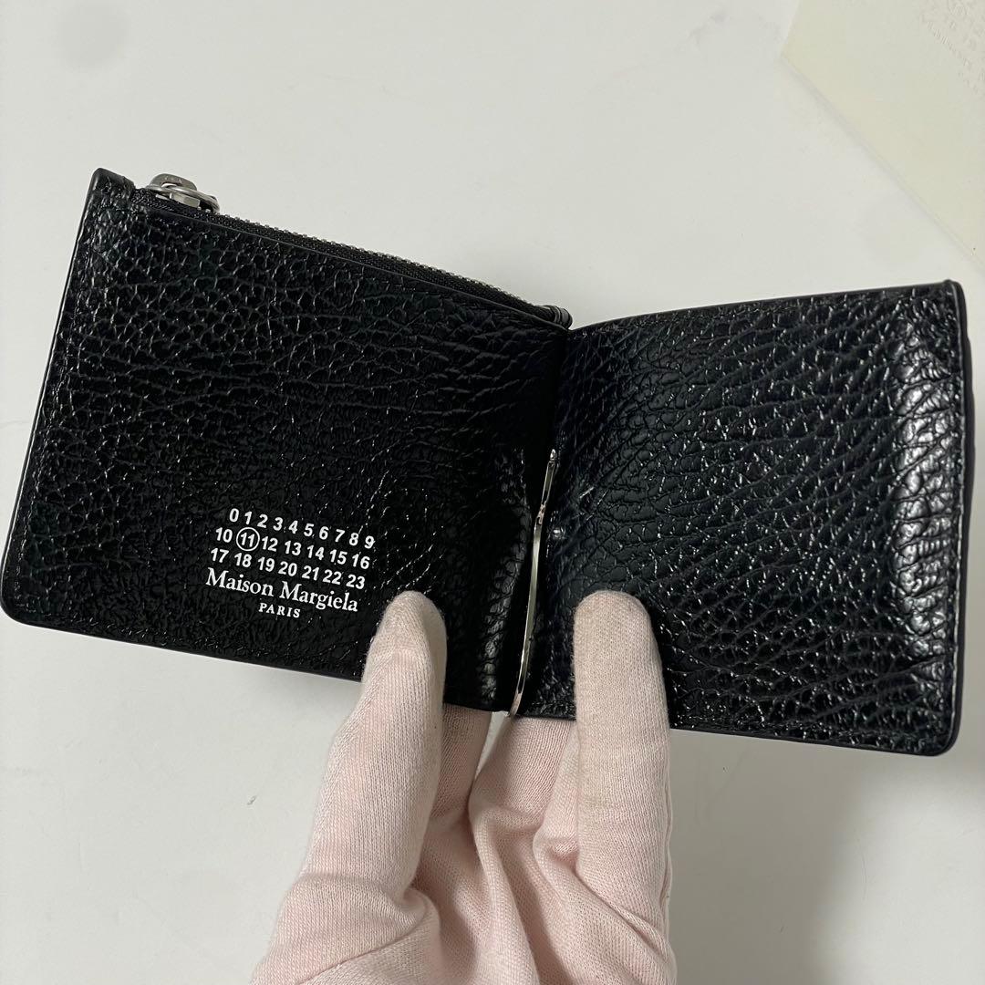 ✨極美✨ メゾンマルジェラ マネークリップ レザー ４ステッチ 黒 国内正規品✨