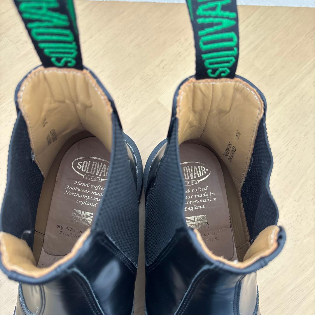 美品　solovair サイドゴアブーツ　24.5 イングランド　レザー　黒