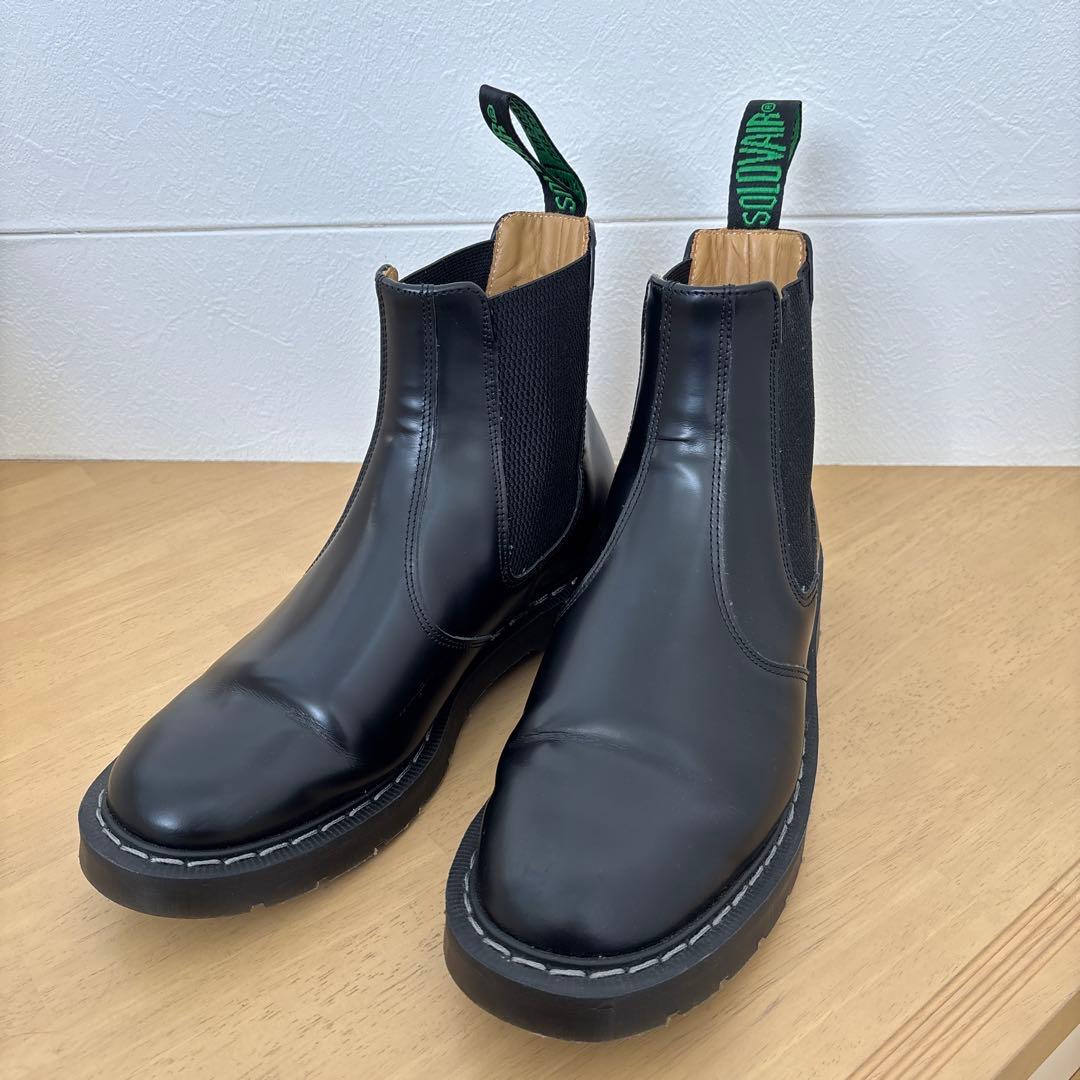 美品　solovair サイドゴアブーツ　24.5 イングランド　レザー　黒