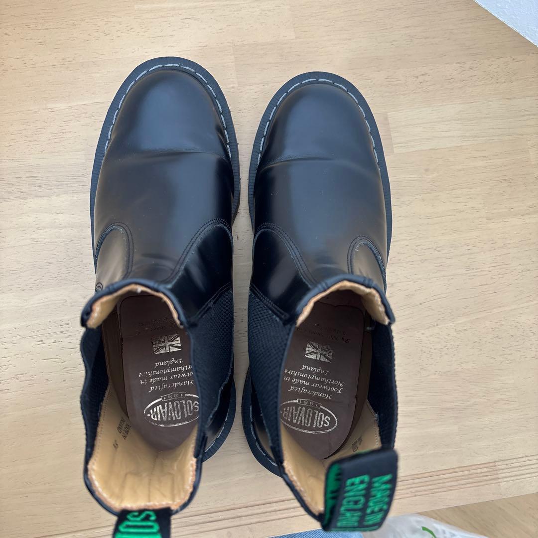 美品　solovair サイドゴアブーツ　24.5 イングランド　レザー　黒