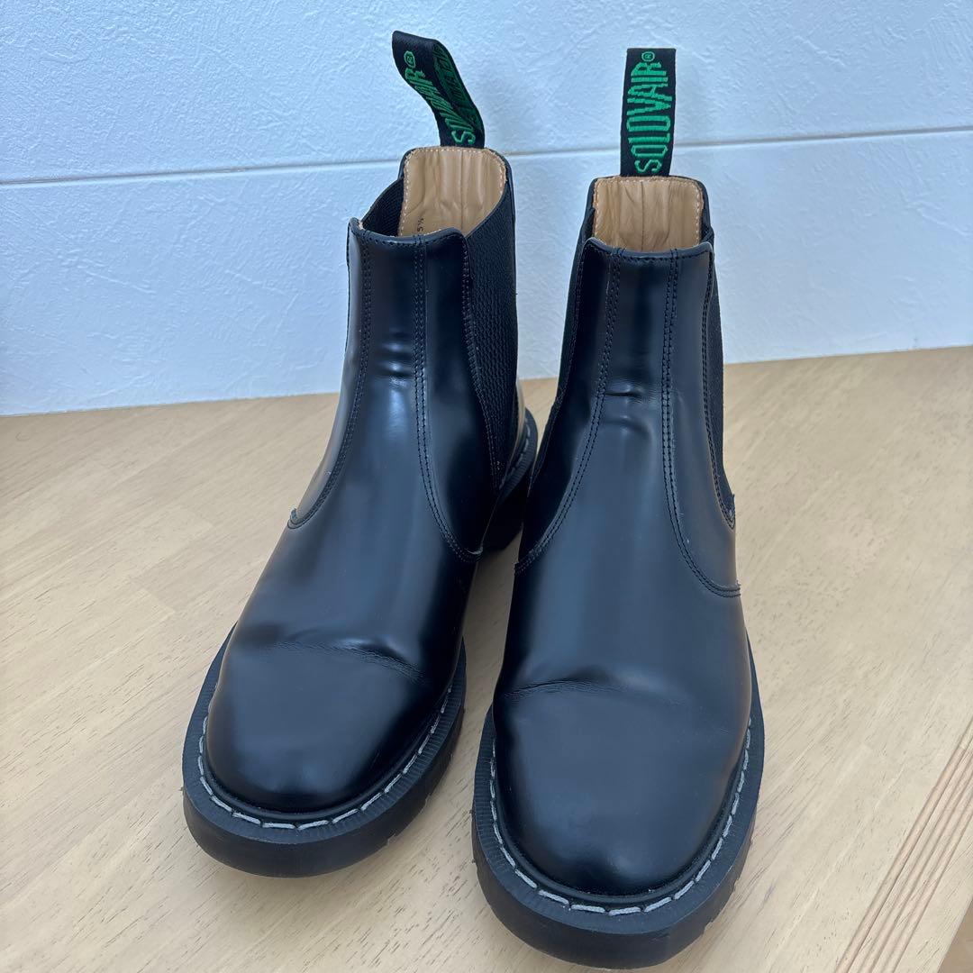 美品　solovair サイドゴアブーツ　24.5 イングランド　レザー　黒