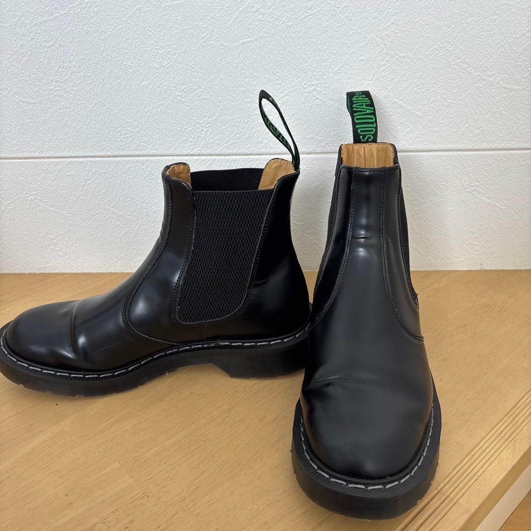 美品　solovair サイドゴアブーツ　24.5 イングランド　レザー　黒