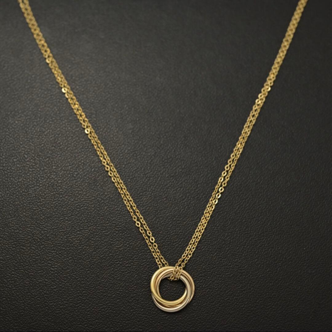 Cartier カルティエ トリニティ ダブルチェーン ネックレス ペンダント