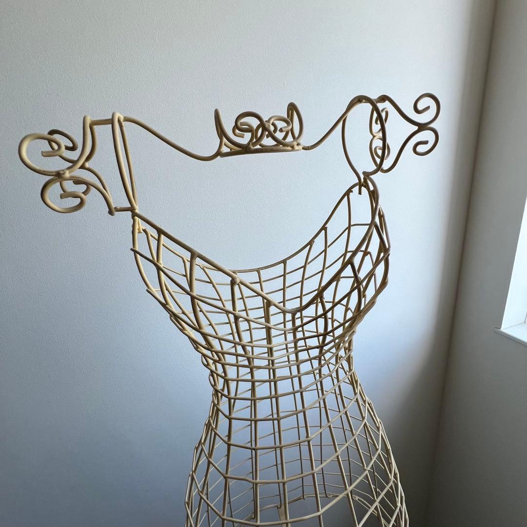 【たのメル便】フランス製アンティークトルソー アイボリー ワイヤー型 什器