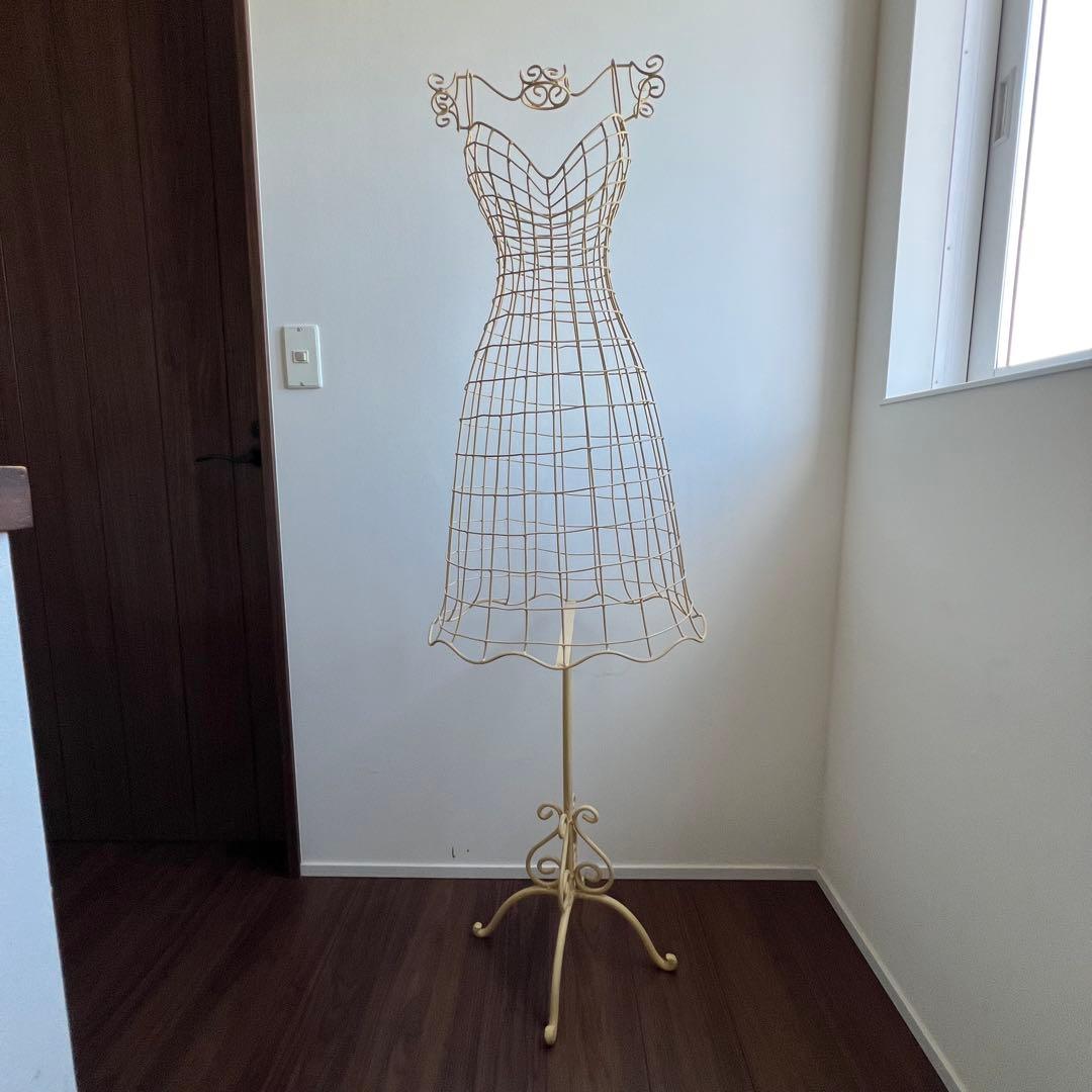 【たのメル便】フランス製アンティークトルソー アイボリー ワイヤー型 什器