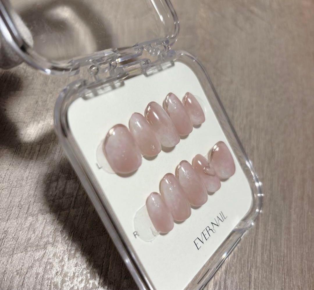 ピンク ネイルチップ エバーネイル　ハートモチーフ