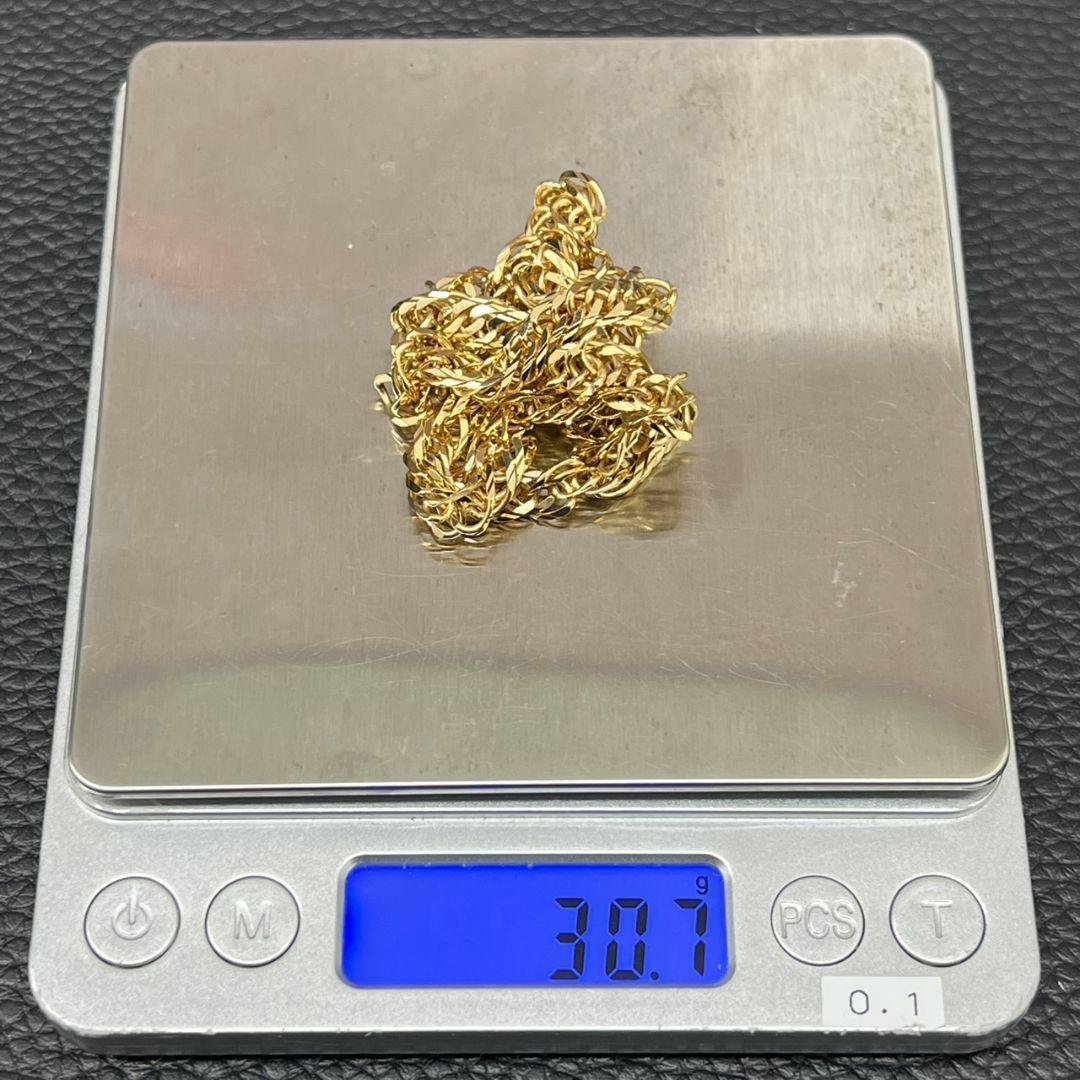 (B020606)K18 チェーン YG 喜平Mカットトリプル ホールマーク