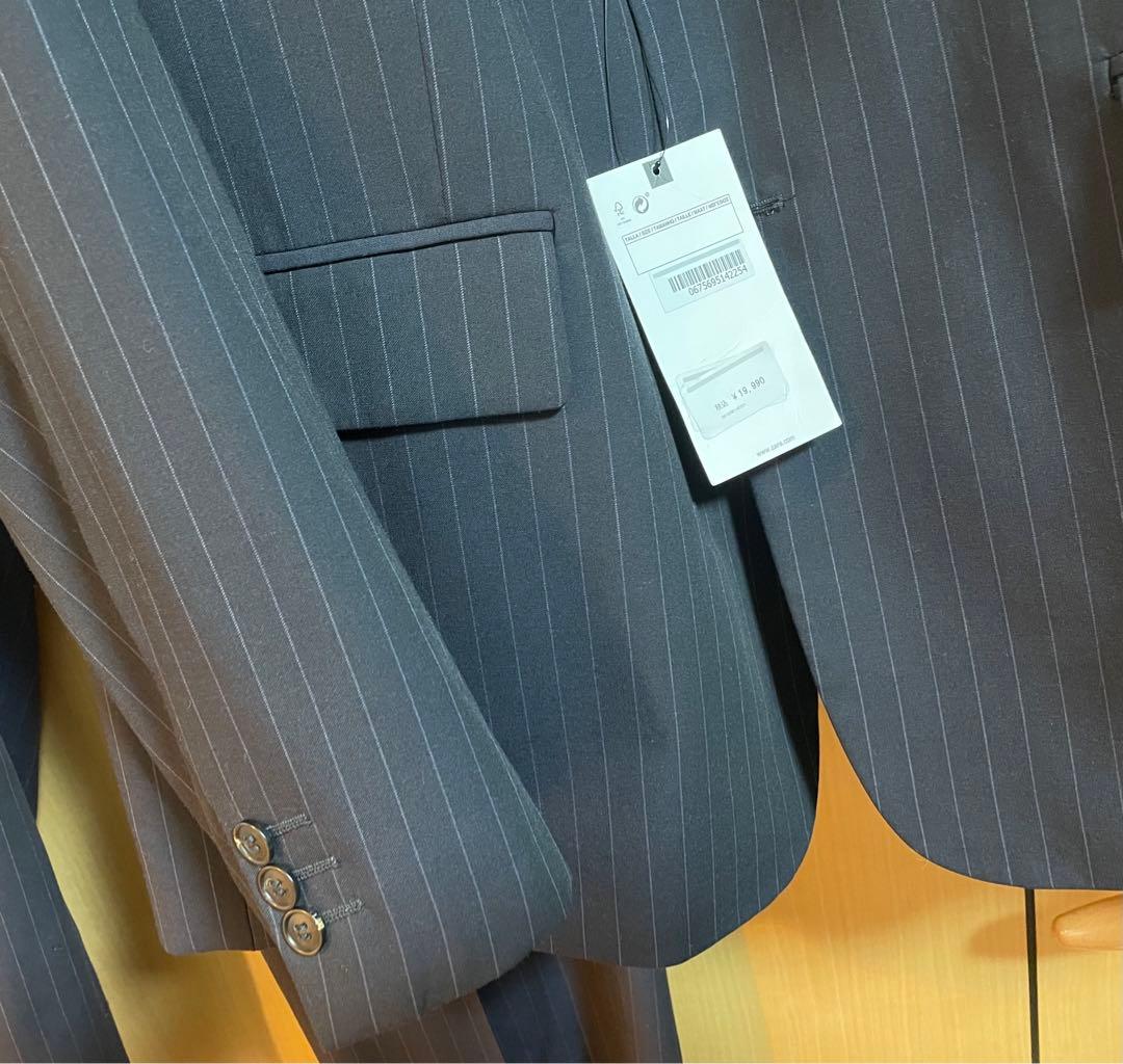 ZARA ネイビーストライプスーツ セットアップ　サイズ54 40
